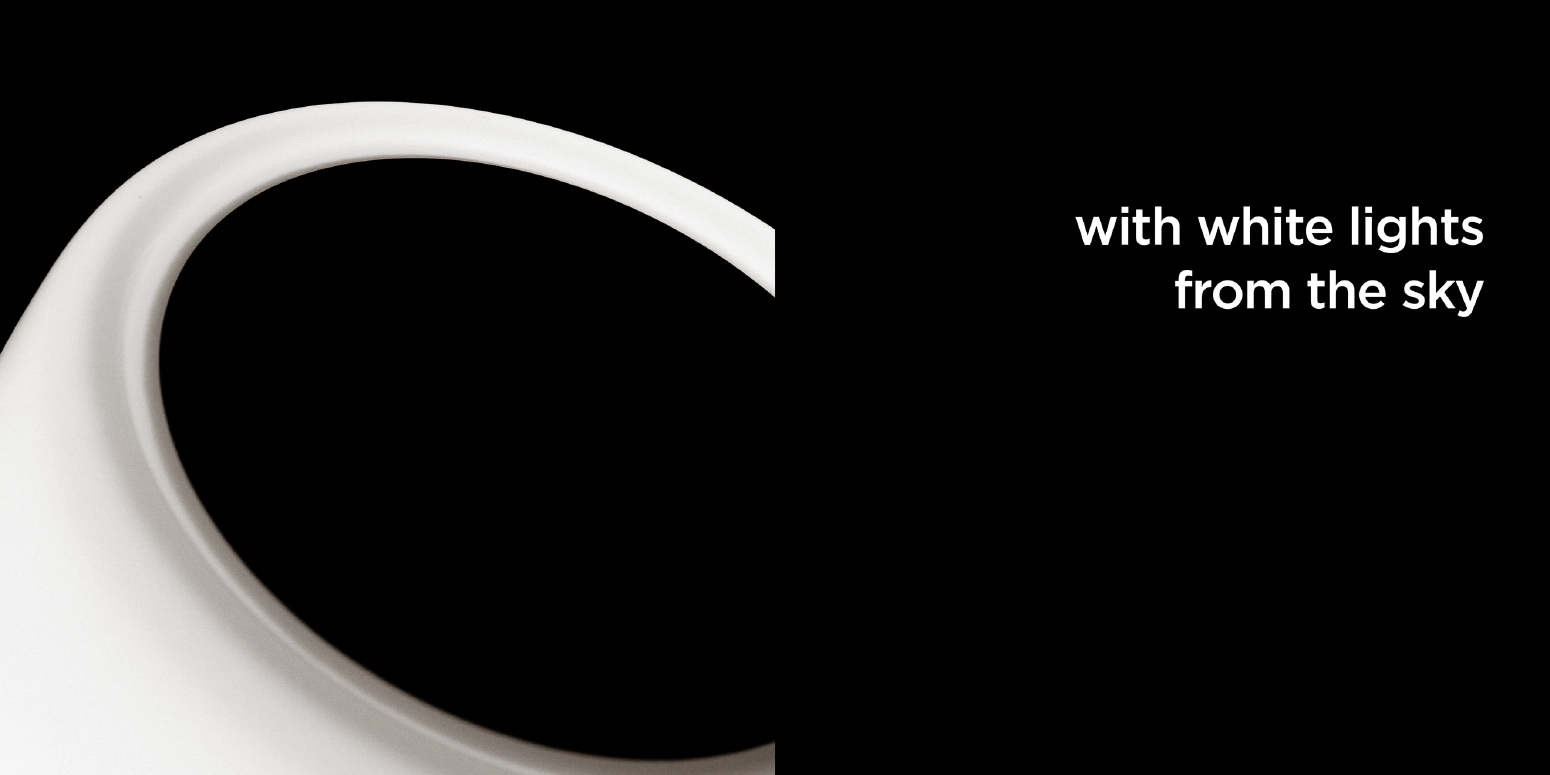 with white lights from the sky